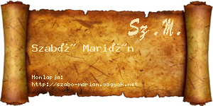 Szabó Marián névjegykártya